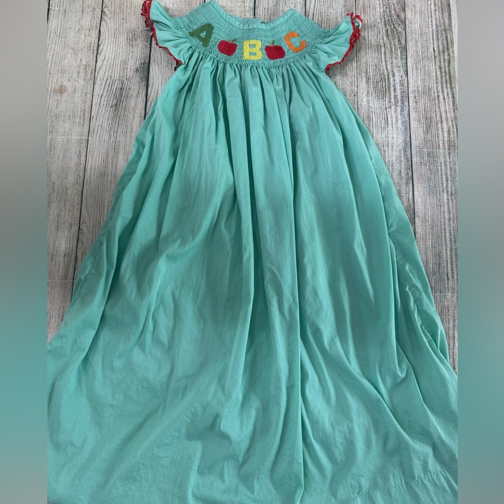 Mint Green back to School smocked dress
